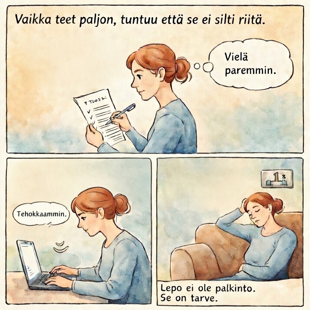 Vaikka teet paljon, tuntuu ettei se riitä